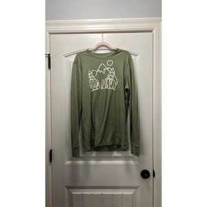 Old Navy Men's Logo -Graphic Long Sleeve Thermal Knit Pullover Shirt Size L Tall